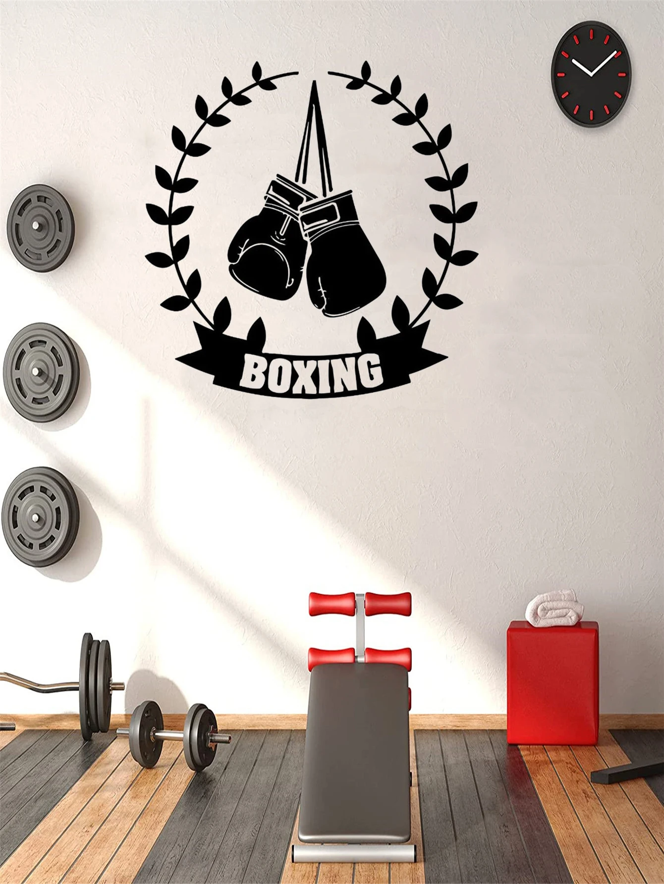 Gym Wall Stickers Mural Poster Sport Boxing Gloves Decorative Box Champion Martial Arts Diy Wall Decals Vinyl Home Decor AY1919