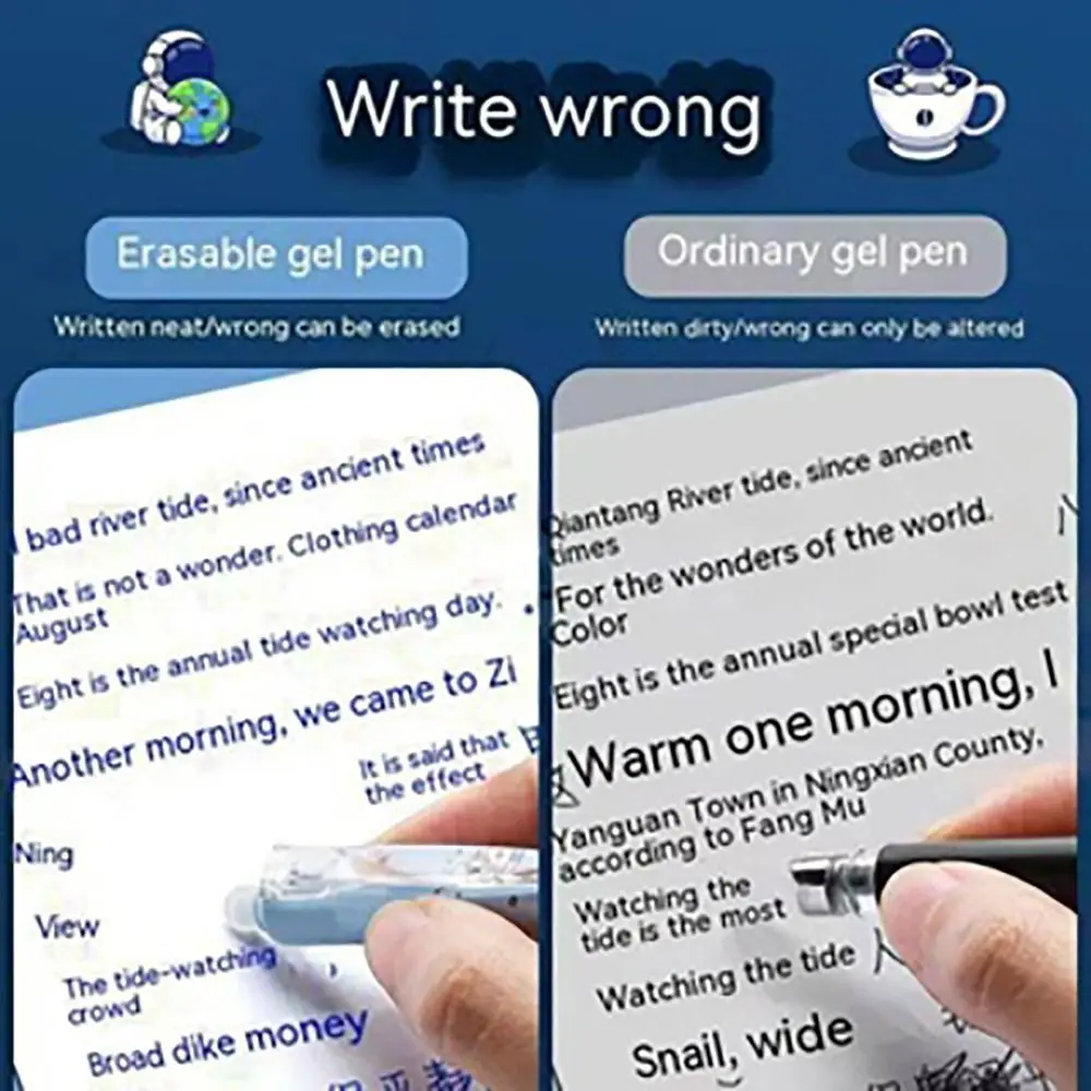 6Pcs/Set Creative Plastic Gel Pen Erasable Quick-Drying Ink Neutral Pen 0.5mm Tip Student Specific Writing Tools School Office