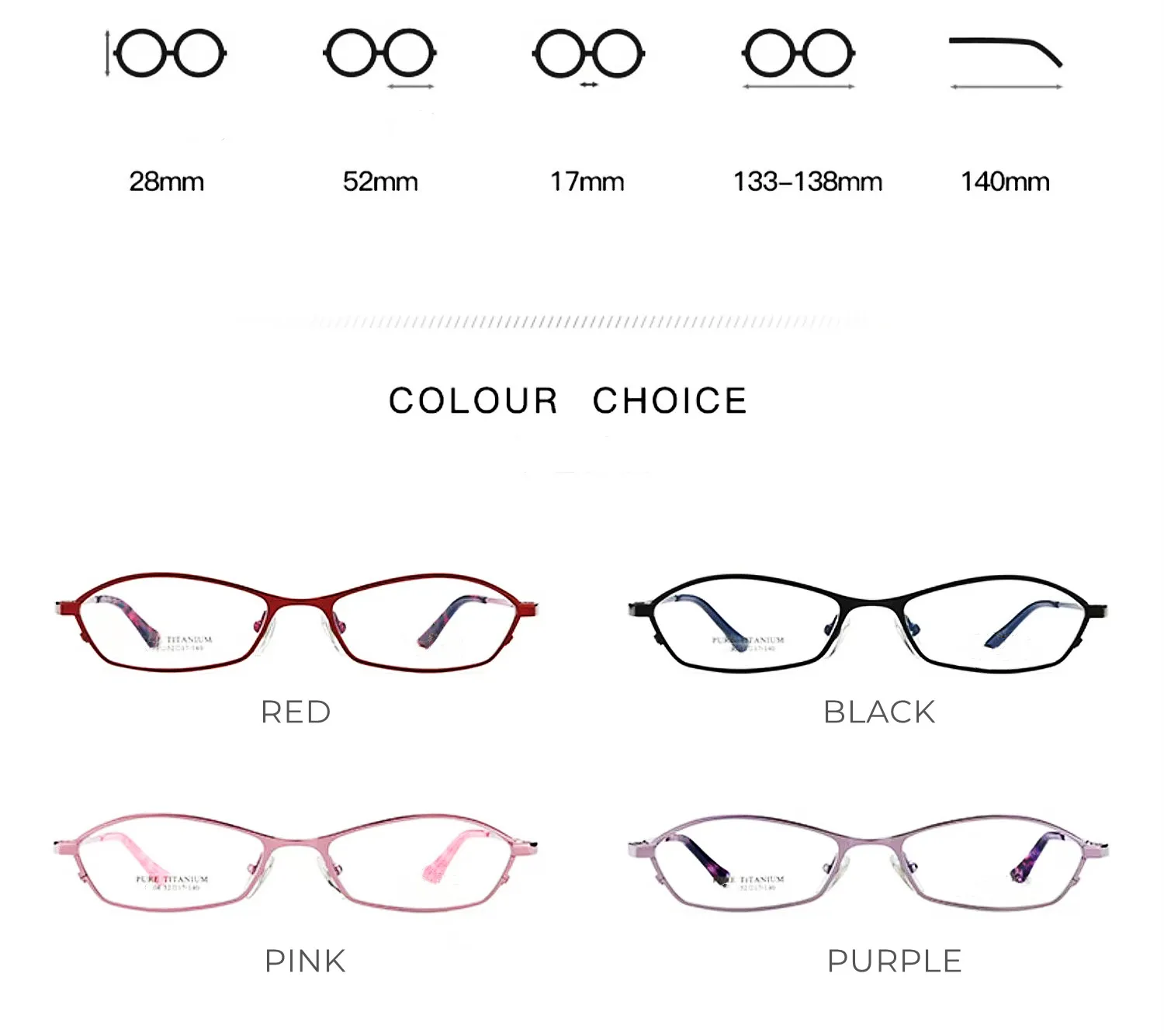 Reinem Titan Frauen Brille Entworfen Abnorme Form Vollrand Spektakel Hohe Grade Rezept Brillen – Detail 5