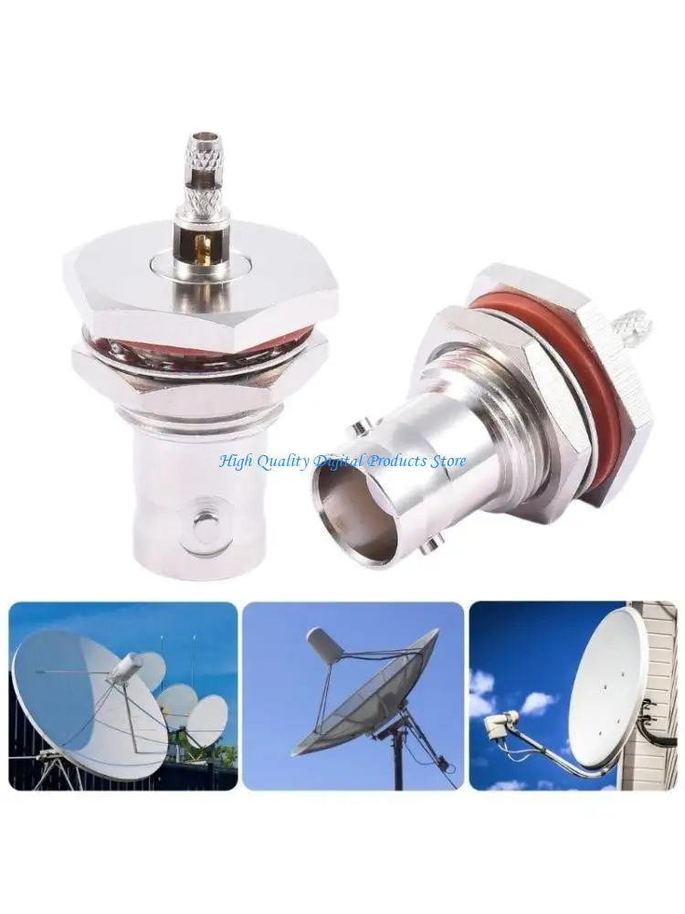 

U2JE BNC Socket Waterproof Connector BNC-C-KY-1.5 Female Crimp Connector All Copper