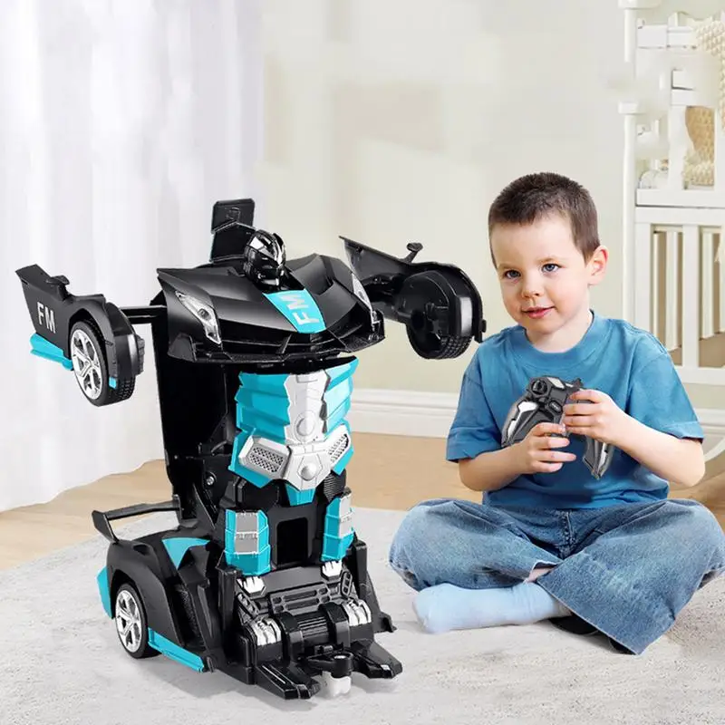 Transformujący samochód Solidny samochód RC Robot Transform Toy Car 1:18 Samochód sportowy Transformujący robot zdalnie sterowany z przyciskiem