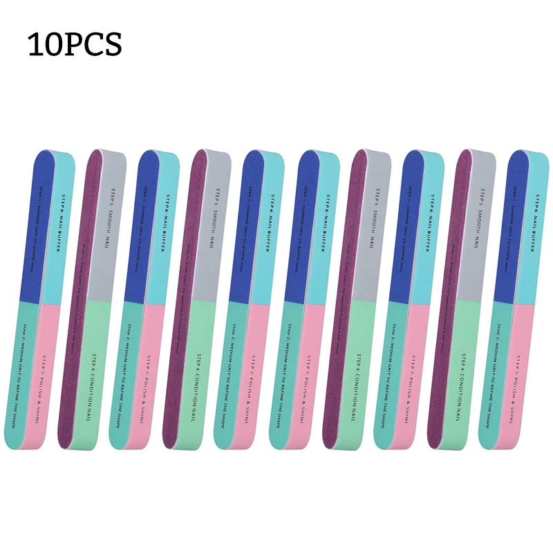 10/3Pcs Nagel Puffer Block 7 Weg Nagel Dateien Professionelle Nagel Pflege Werkzeuge Bunte Polieren Block Polierer maniküre Schleif Werkzeug