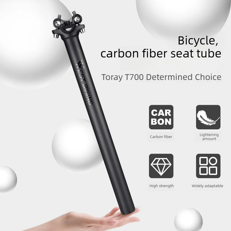 

Bicycle Carbon Fiber Seat Tube T700 Ultra Light 3K Carbon Tube 27.2/30 8/31.6 Caliber Seat Bar