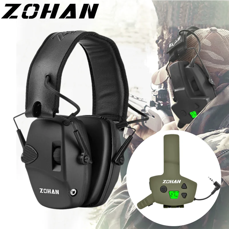 

ZOHAN Electronic Shooting Ear Protection Walkie Talkie Earmuffs Set for Hunting Outdoor Sport Communication Headphone Headset