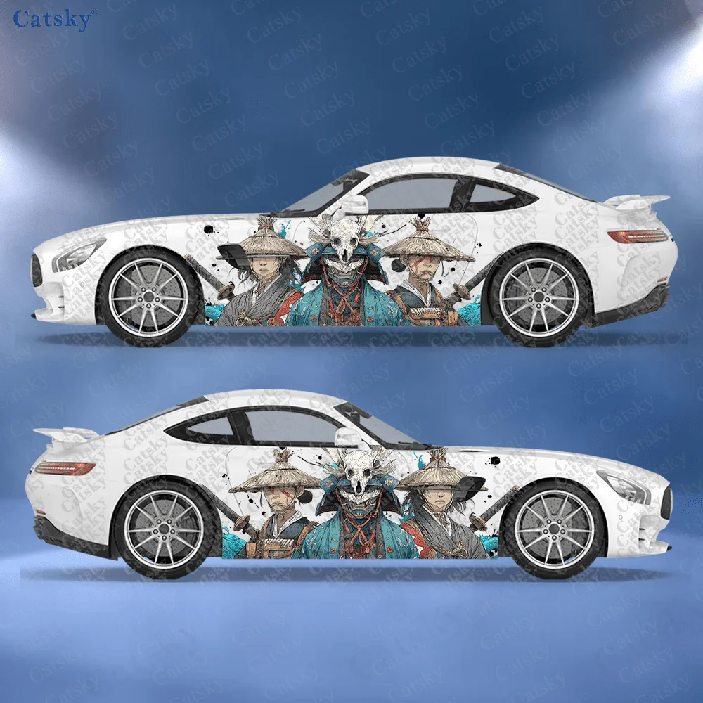 2-adesivi-per-auto-con-teschio-di-samurai-e-spada-resistenti-anti-sbiadimento-estetica-veicolare-con-design-artistico-audace-pellicole-in-vinile-per-auto