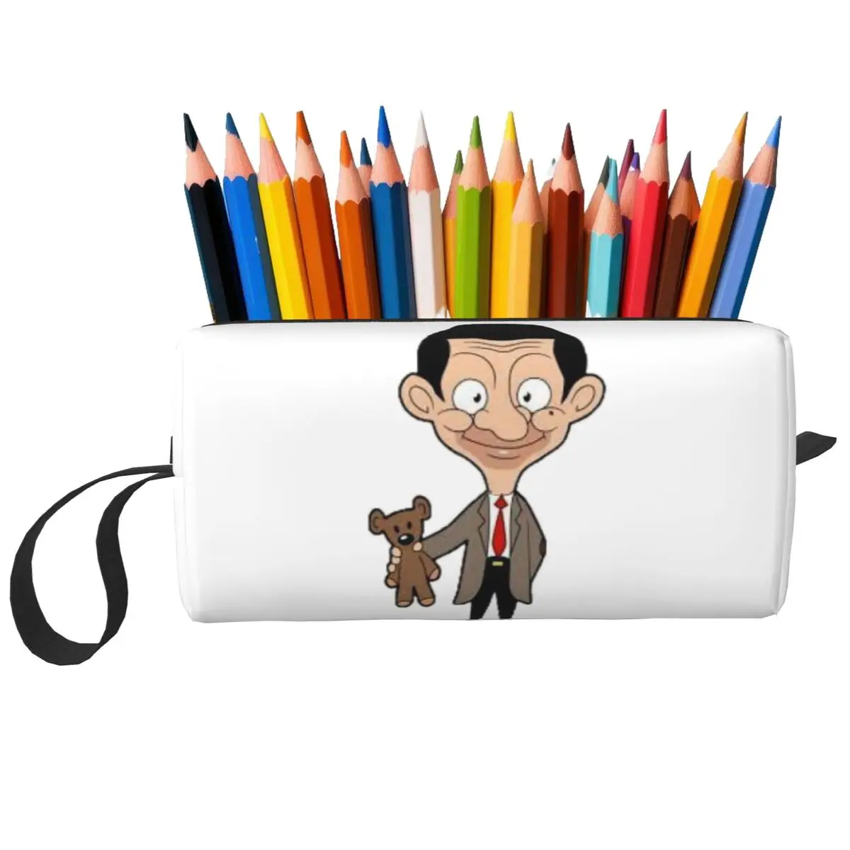 

Mr Bean Cartoon Pencil Case for Kids Gifts Pen Box Pencil Bag Stationery Supplies Travel Women Cosmetic Bag Organizer Pouch