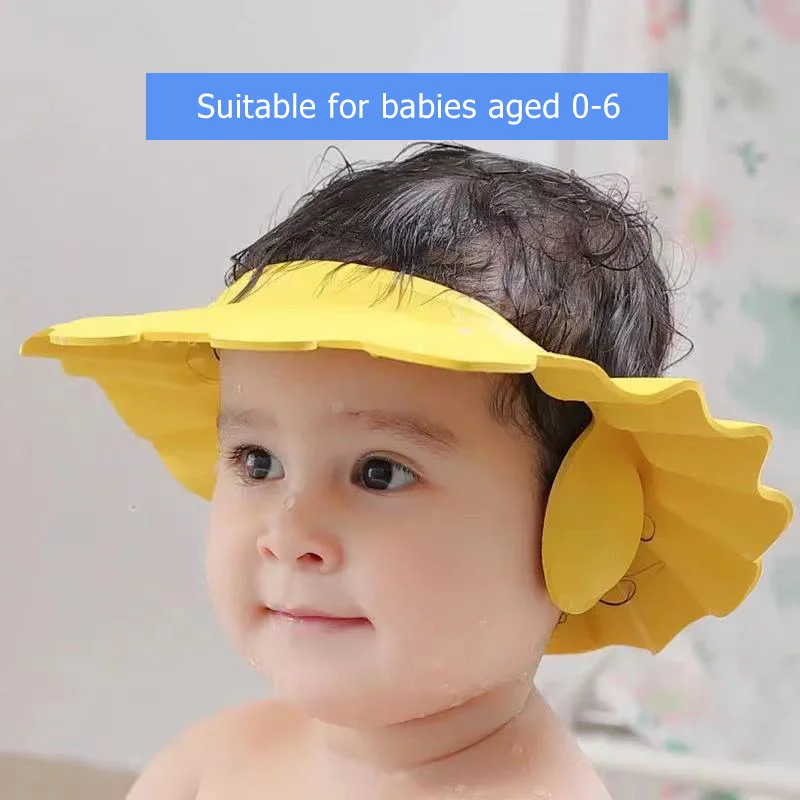 

Baby shower cap, bath soft cap, adjustable shampoo cap, ear protection, eye protection, waterproof shampoo, splash guard