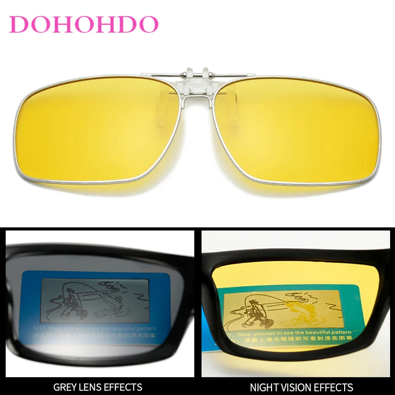 Brand Designer Polarized Clip-on Flip-up Lens Sunglasses Male Night Vision Sun Glasses Women Driving Anti-Glare Goggles UV400
