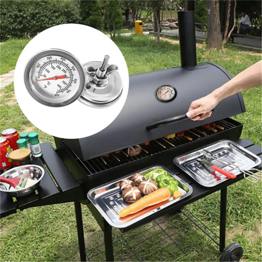 Food Meat Grill Stand Up Dial Oven Digital Cooking Thermometer BBQ Charcoal Pit Wood Smoker Temperature Gauge Baking Tools