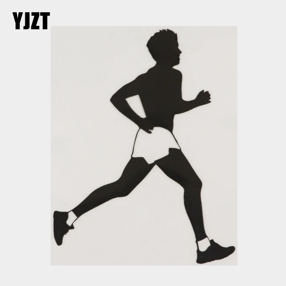 YJZT 10.4CM×14.1CM Car Sticker Healthy Lifestyle Jogging Exercise Vinyl Black/Silver 8A-1296