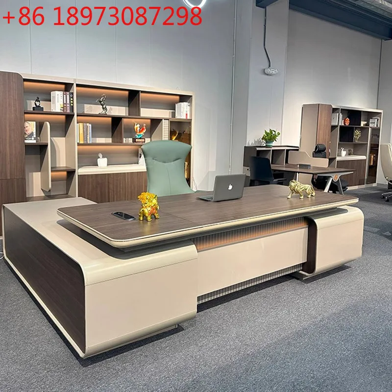 High-end light luxury office simple modern table large desk office furniture tables and chairs