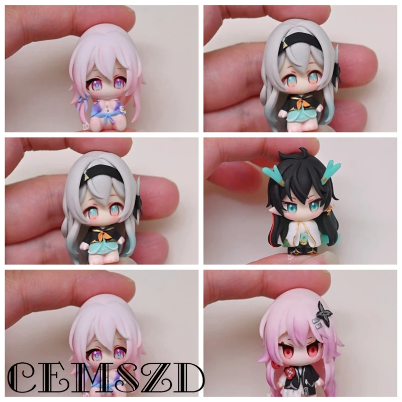 

Game Honkai Star Rail Evernight March 7th Cosplay 4-6CM Desktop Collectible Ornament DanHeng Firefly Anime Cartoon Props Gifts