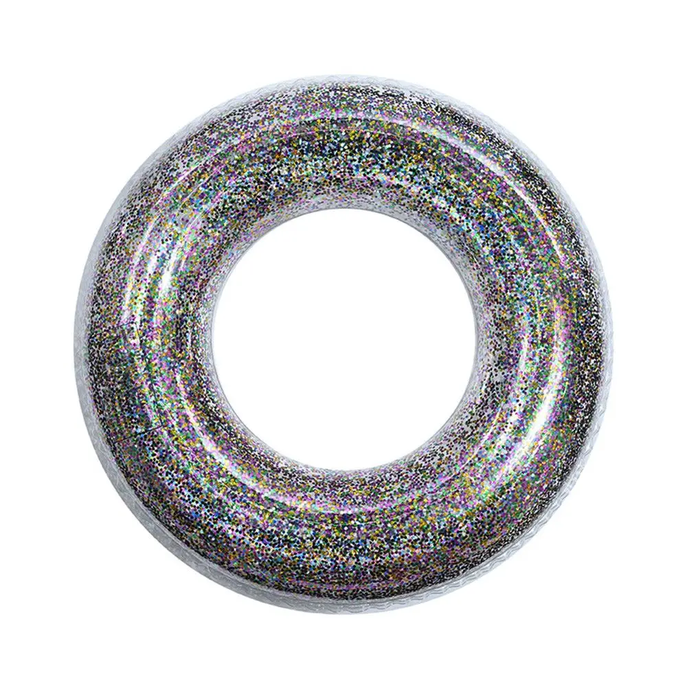 Adult Children Fun Glitter Transparent Pool  Swimming Ring Swimming Pool Safety Float Circle