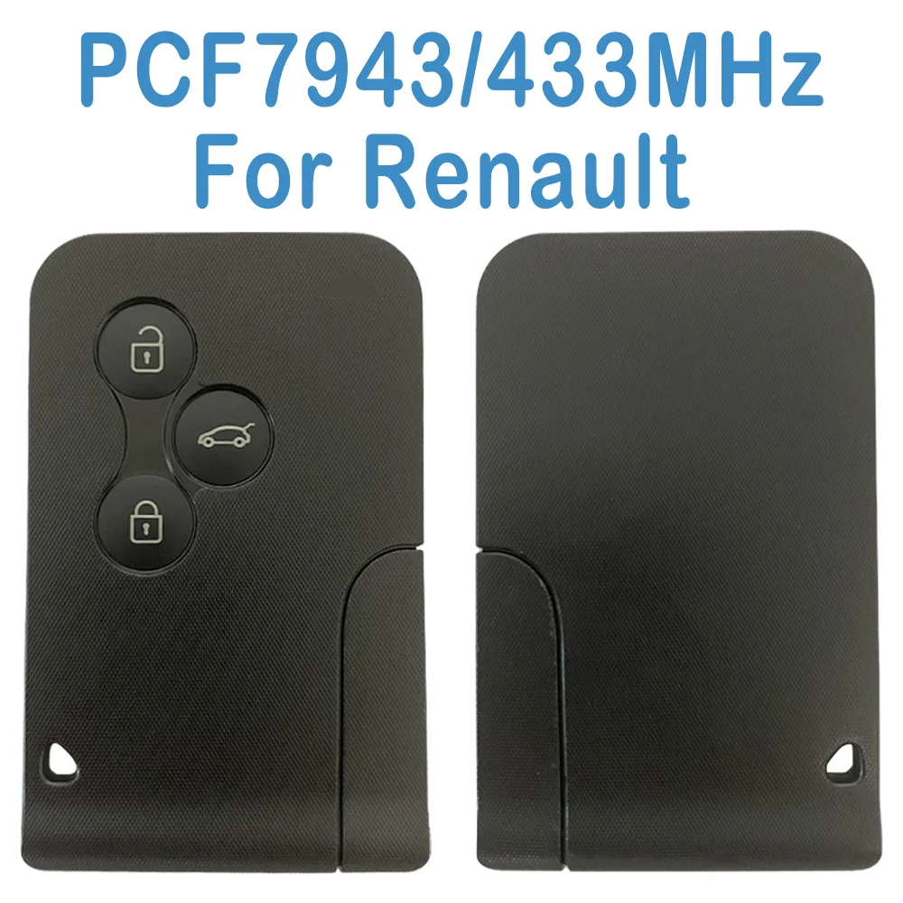 

Auto Replace Remote 433MHz 2+1 Buttons PCF7943 Chip Smart Car Key Keyless Go Key Fob For Renault Clio 3 Megane 2 Scenic 2