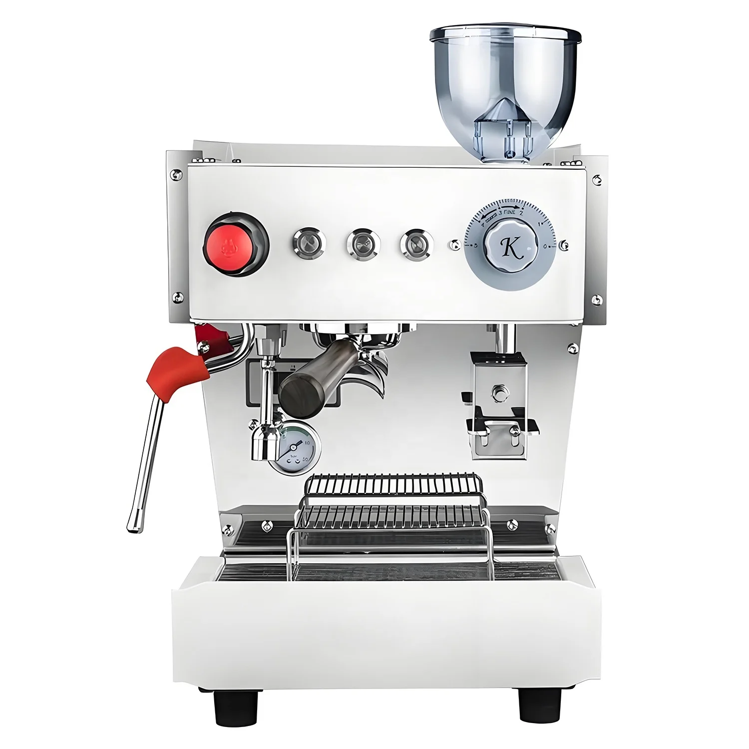 Wyprzedaż! Wbudowana funkcja mielenia, półautomatyczna, profesjonalna, elektryczna ekspres do kawy espresso z funkcją wstępnej nawilżania.