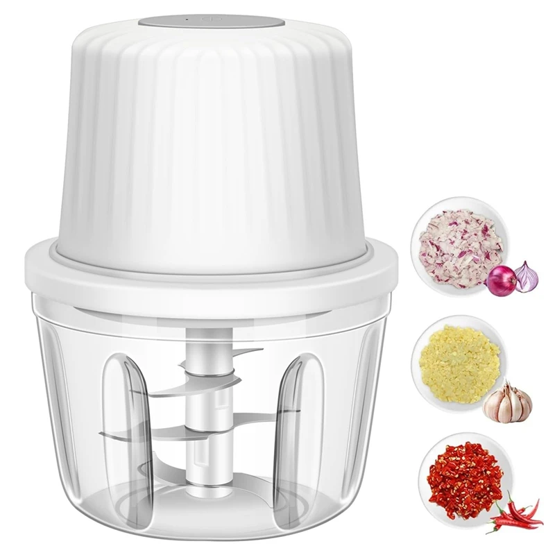 400ML Electric Garlic Chopper, 6 Blades Garlic Grinder Mini Vegetable Chopper, USB Portable Veggie Chopper,Garlic Mincer