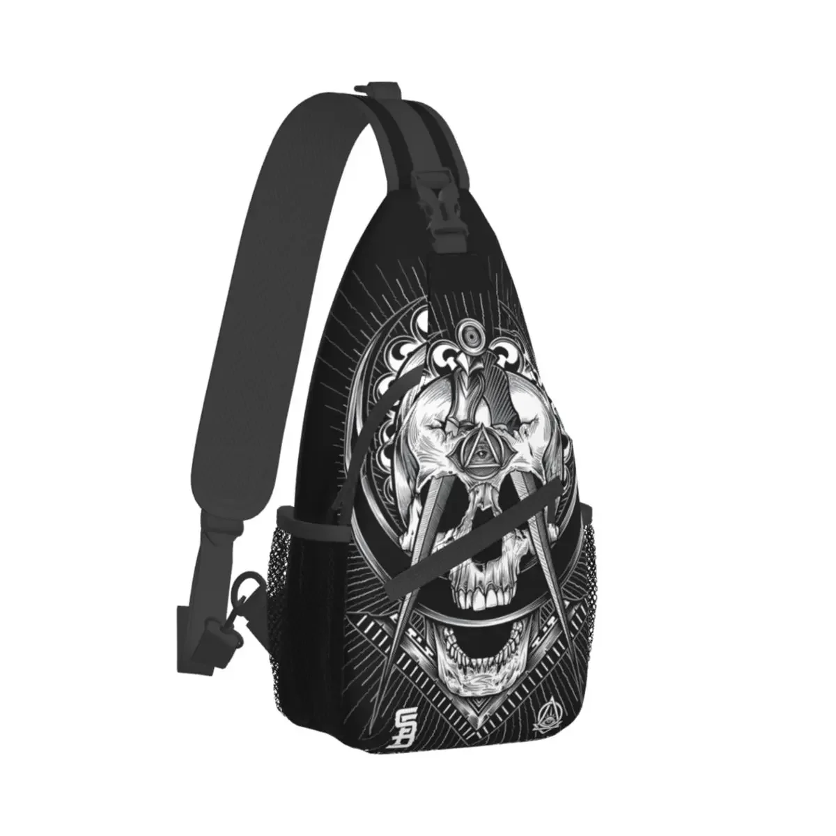 Freemasonry Crossbody Bag Sports Skull Chest Bag Unisex Women Man Fashion Shoulder Backpacks Travel