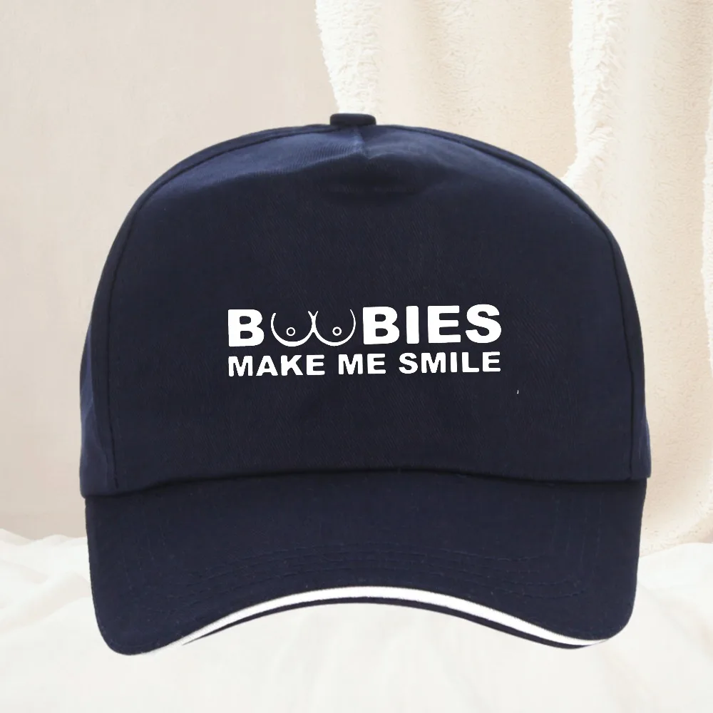 BOOBIES Make Me Smile Baseball Cap Adjustable Snapback Hat Unisex Outdoor Workouts Hats Cap 5