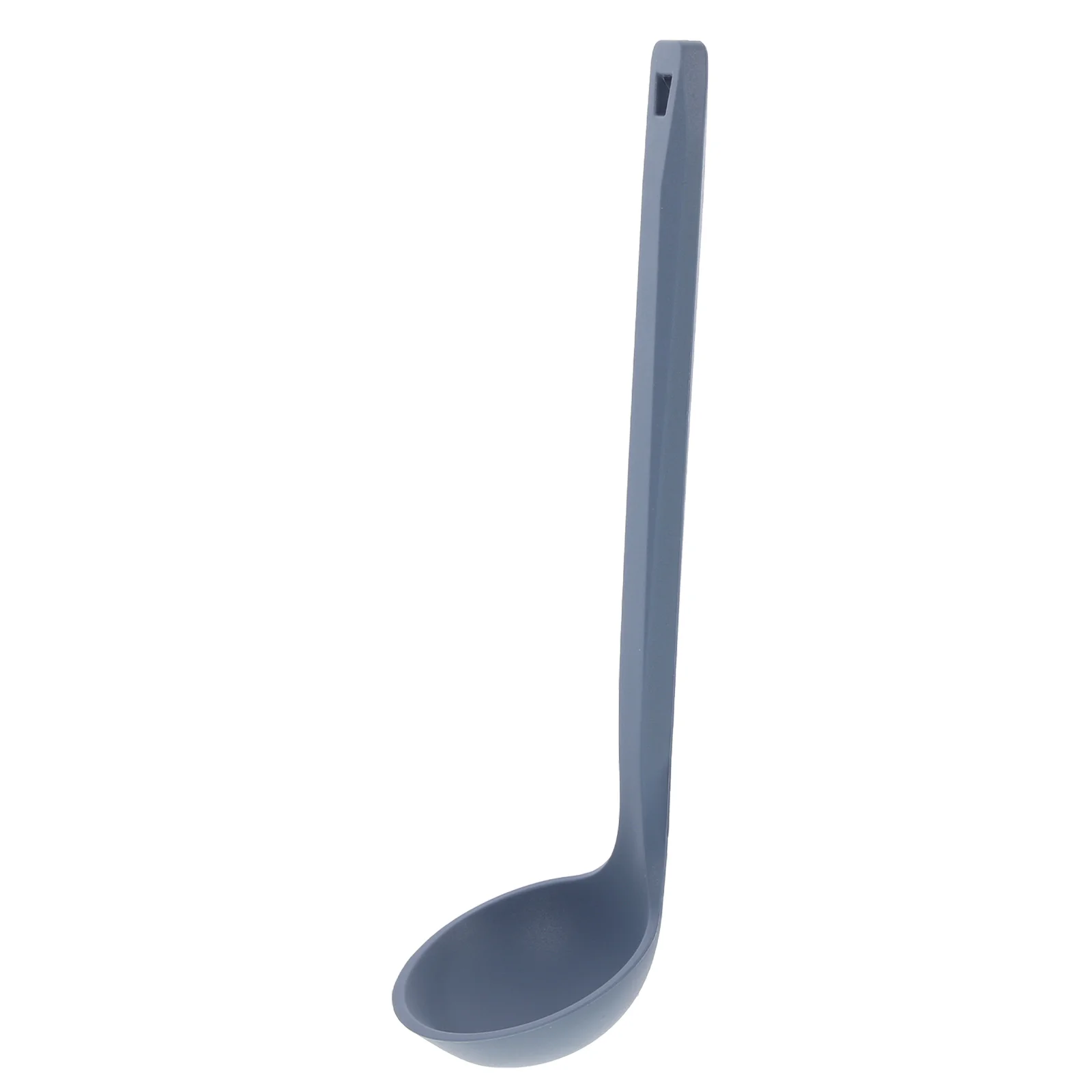 

Sky Blue Soup Spoon Silicone Long Handle Non-stick Kitchen Cooking Tool Ladle Smooth Easy Clean Storage