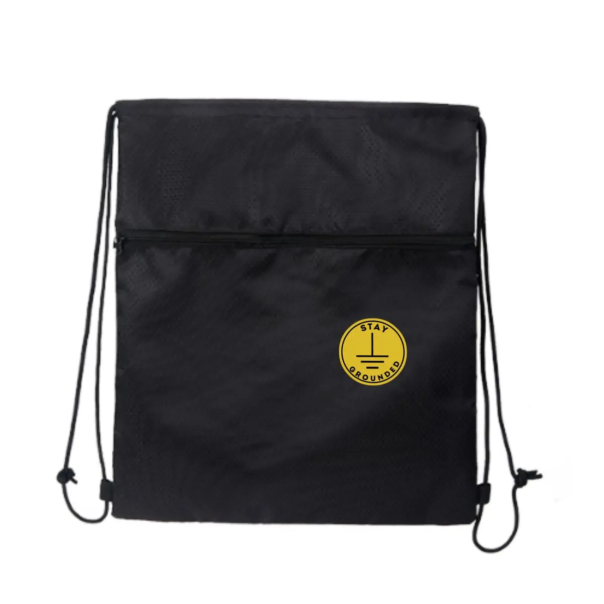 

Черная велосипедная сумка на молнии со шнурком Stay Grounded Speaks Wisdom: компактная для велосипедных предметов первой необходимости