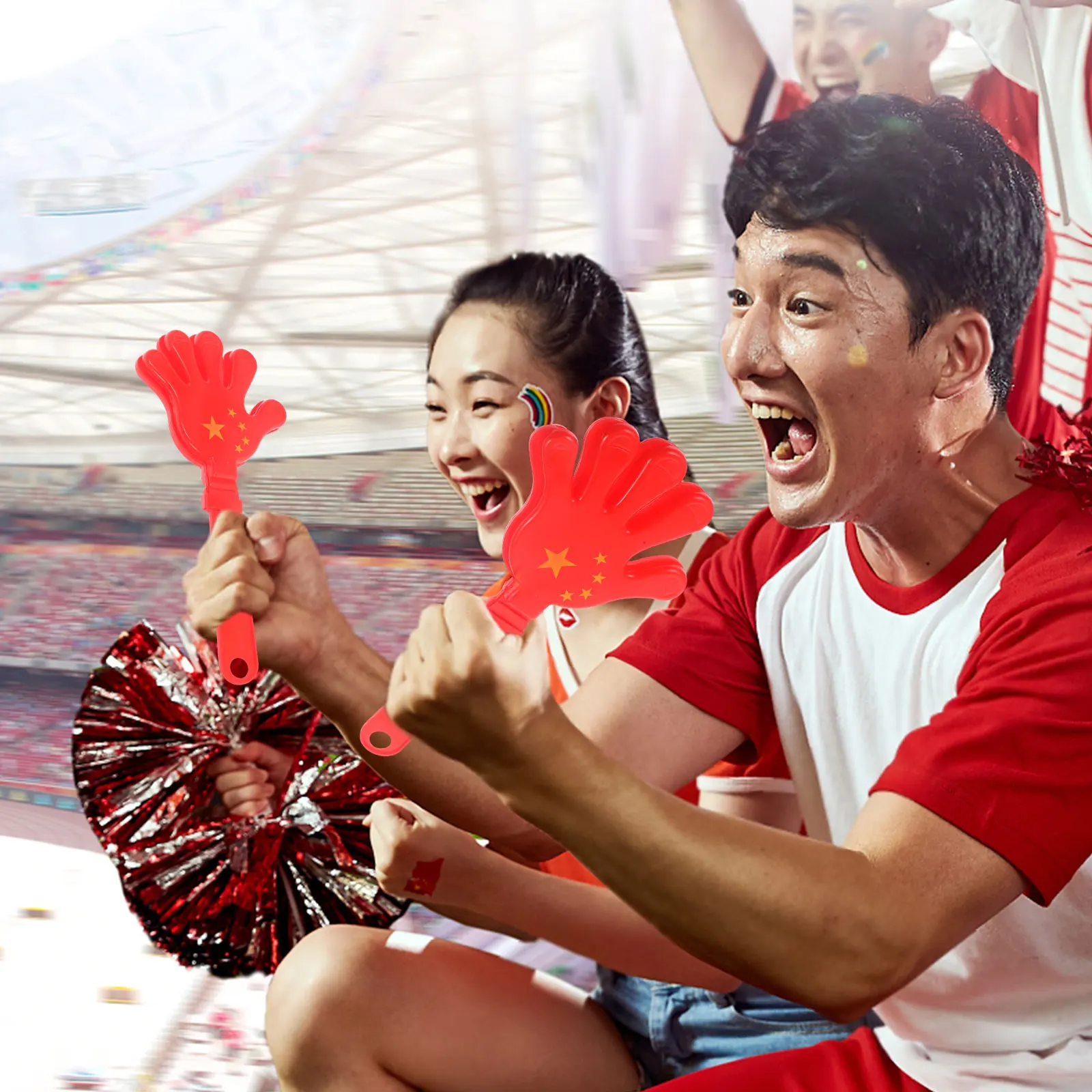 

10pcs National Flag Hand Clappers 28Cm Non Light Cheering Props Parties School Events New Year Loud Noise Makers Easy Hold