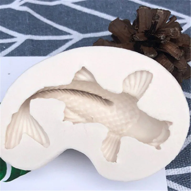 

Silicone Mold Candle Plaster Fish Shape Silicone Cake Mold Fondant Clay Decoration Tools for Chocolate Cakes