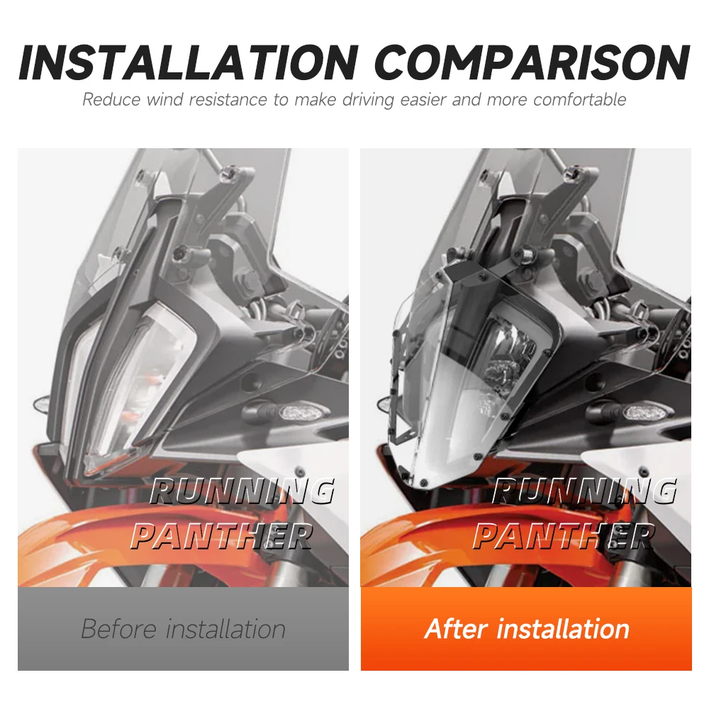 Faro del motociclo Protezione Della Copertura Della Protezione Acrilico Copertura Del Faro Con Staffa Accessori Per 790 890 Adventure R 2023 2024