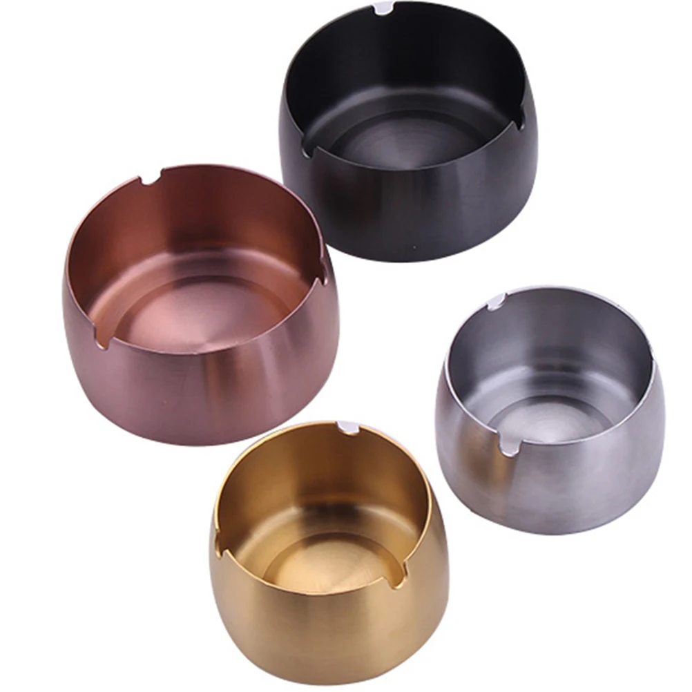 

Stainless Steel Simple Ash Tray Rose Gold Elegant Stainless Steel Ashtray for Car Tea Table HomeDecoration Gift