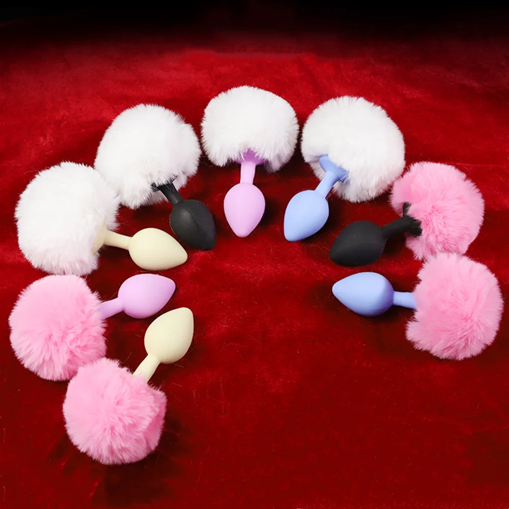 Adult Sex Toys Anal Plug Metal Butt Plugs with Plush Bunny Tail Fetish Role Playing Sex Game Anal Toy for Women Couple Beginner