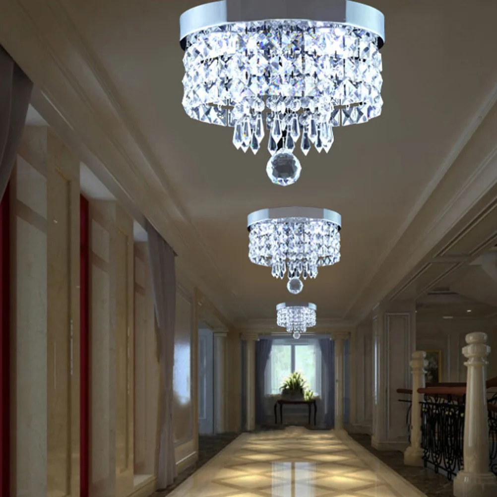 

Modern Simplicity Crystal Chandelier LED Ceiling Lamp Wide Pressure 85-265V White Golden Light Panel Pendant Light Bedroom Livin