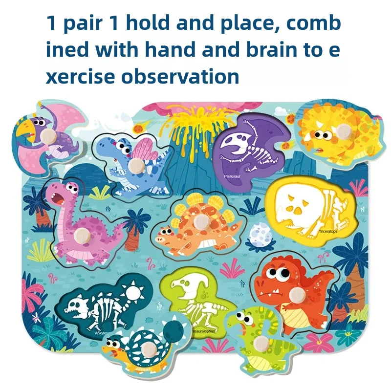 Rompecabezas 3D de clavija de madera Montessori para niños pequeños, juguetes educativos con alfabeto, juguetes de aprendizaje, gran regalo preescolar para niñas y niños