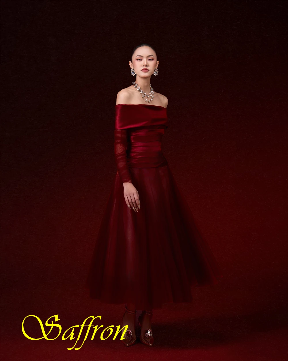 Moda personalizada organza a linha vestido de noite clássico barco pescoço vestidos de baile temperamento vestidos de ocasião especial