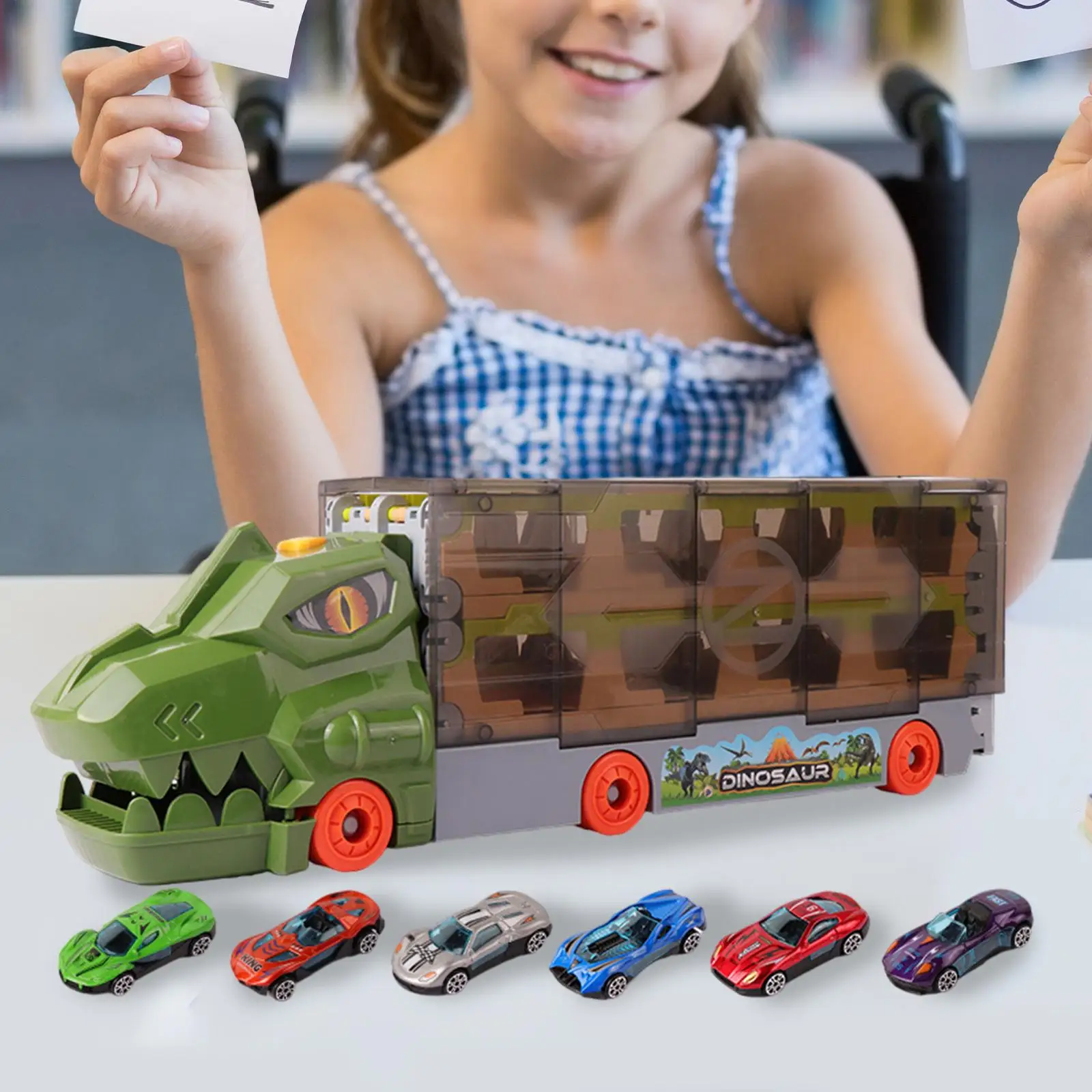 Transportvoertuigen Speelgoed Dinosaurus Racebaan Creatieve geschenken Vrachtwagen Transporter