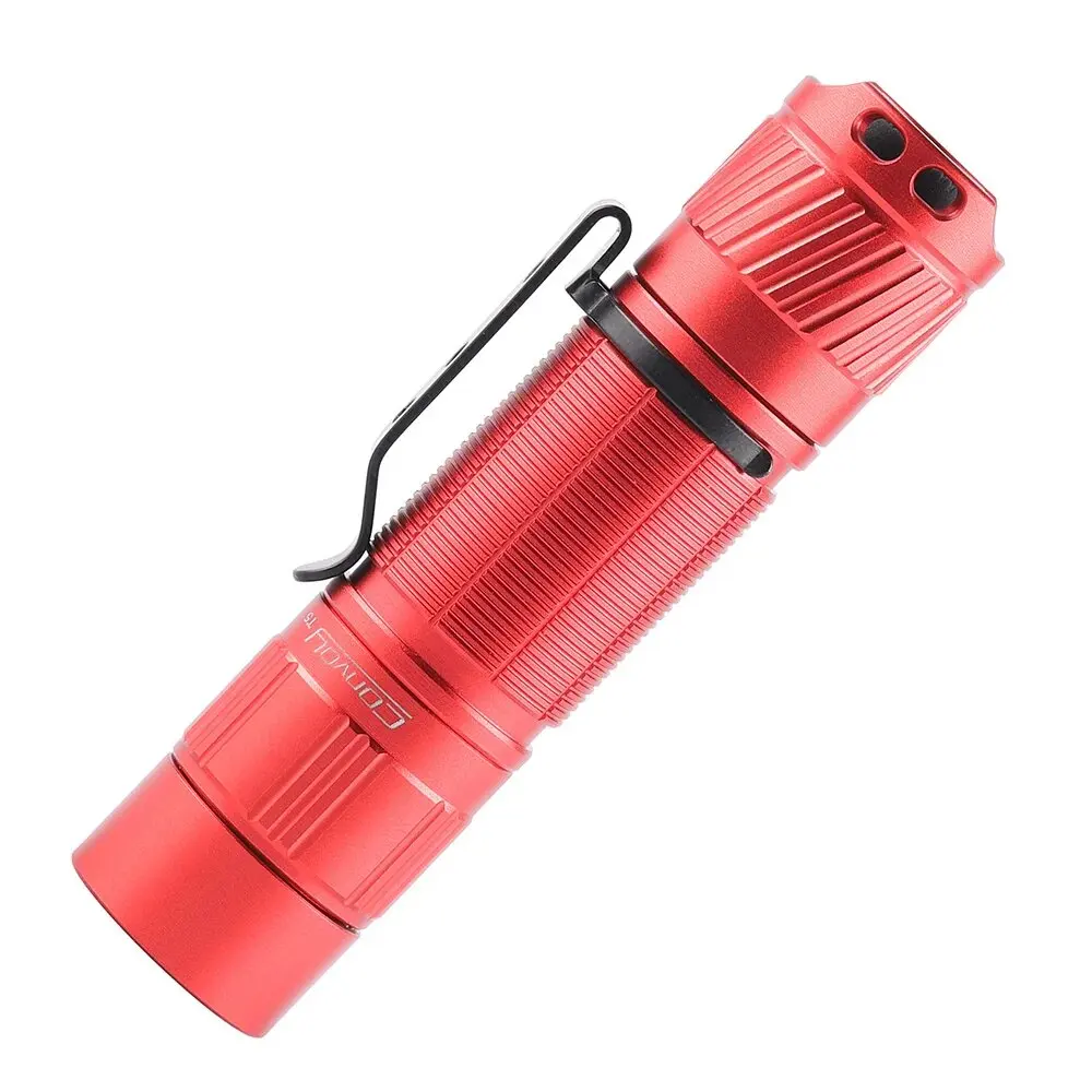 Red Convoy T5 Flashlight with XPG2 Led High CRI AA 14500 Torch Mini Flash Light 60deg TIR Lens Work Light Latarka Fishing