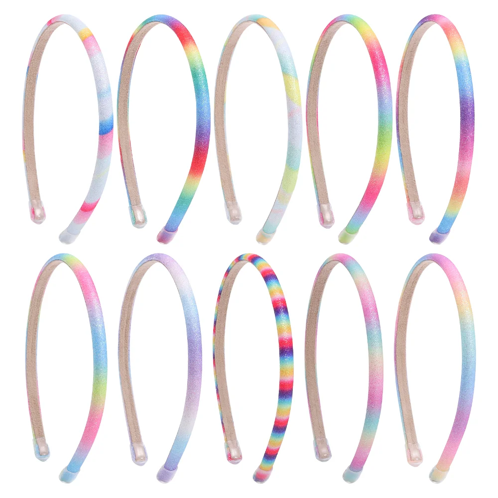 1/10pcs 2023Fashion Printed Headband Glitter Rainbow Hair Bands for Girls Women Sparkly Hair Accessories Sweet Cute Headwear