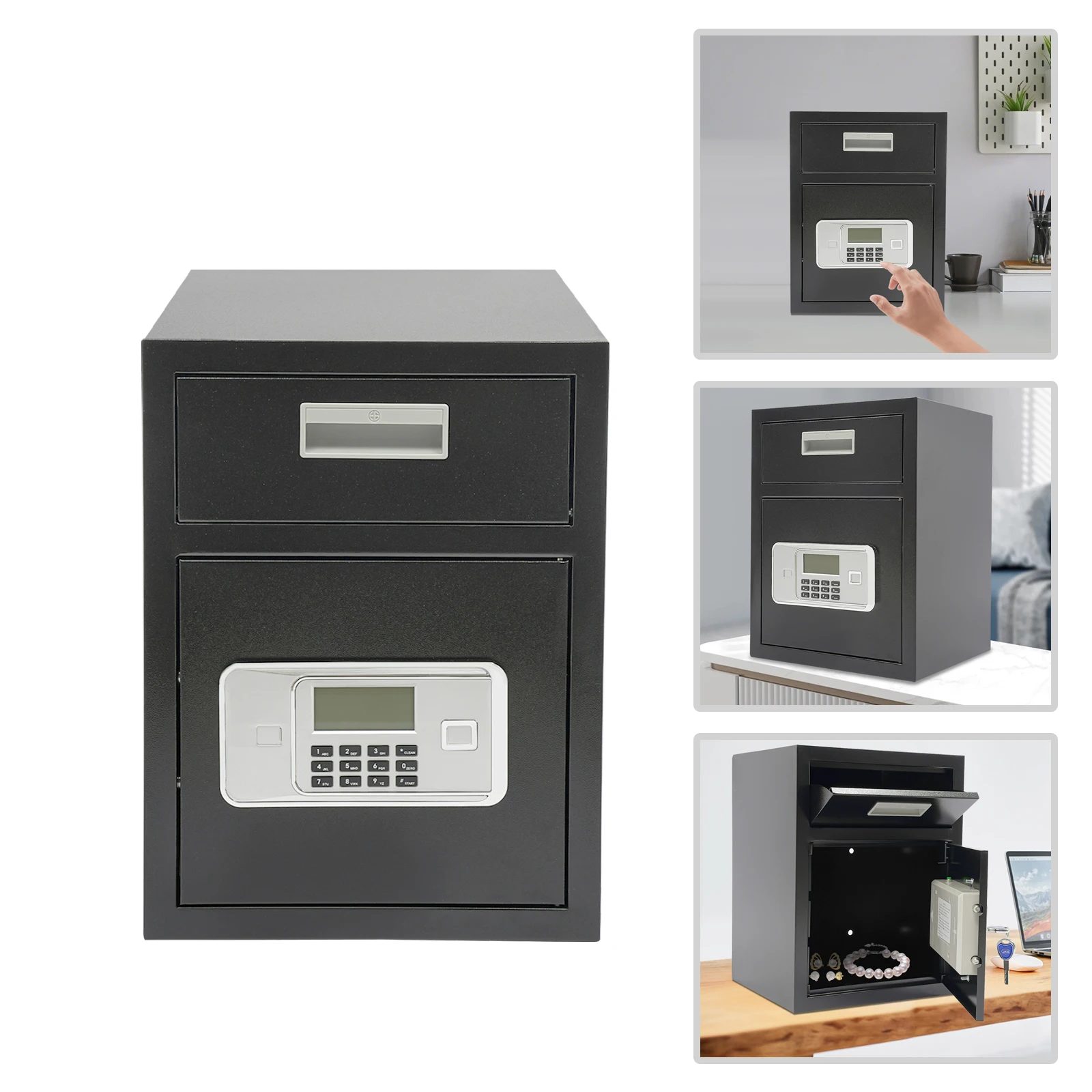 

Cash and Mail Delivery Boxes, Coin Operated Safes, Cash Deposit Boxes, Hospitals, Shopping Malls, Banks, And Storage Facilities
