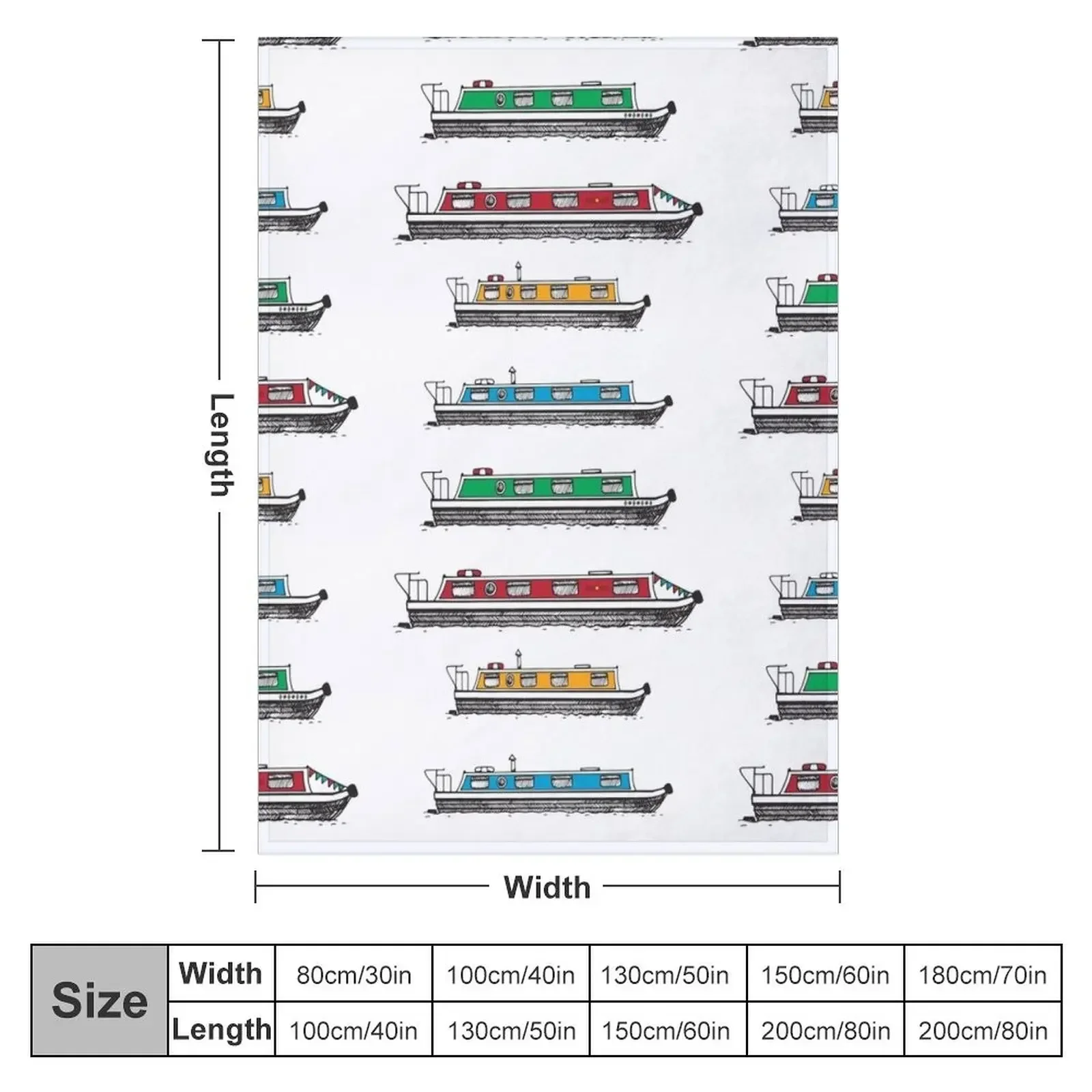 Narrow Boat,Narrow Boats, Canals, Barge, Illustrated Tribute Throw Blanket Picnic Luxury Designer Blankets