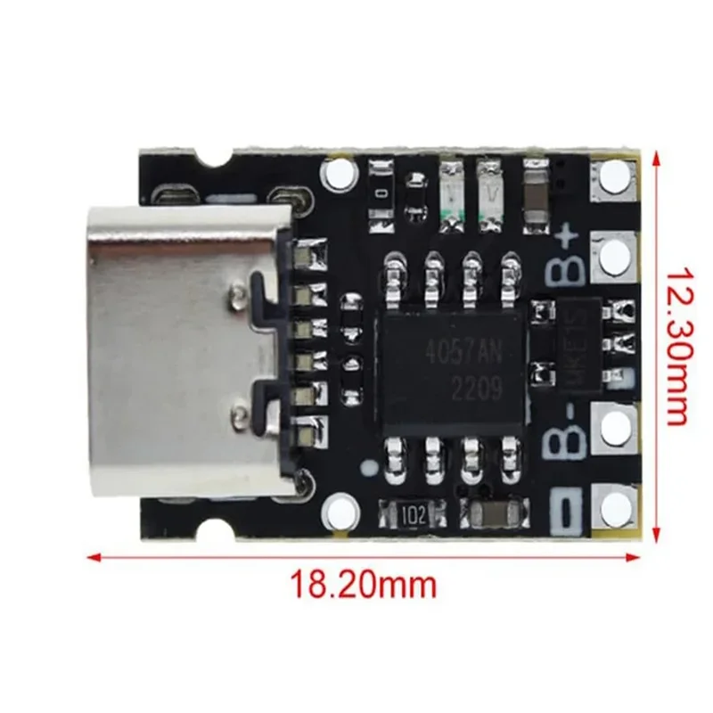 1-50PCS TP4057 1A 3.7V Lithium Battery Charging and Discharging Board with Protection Type-C USB C Li-ion Battery Charging Board