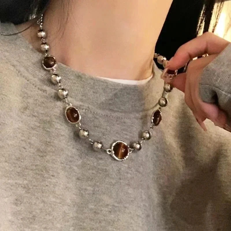 Cross Heart Red Stone Hand Bone Pendants Choker Chain Necklace Ins Punk Goth Charm Korean Men Women Y2K EMO Accessories Jewelry