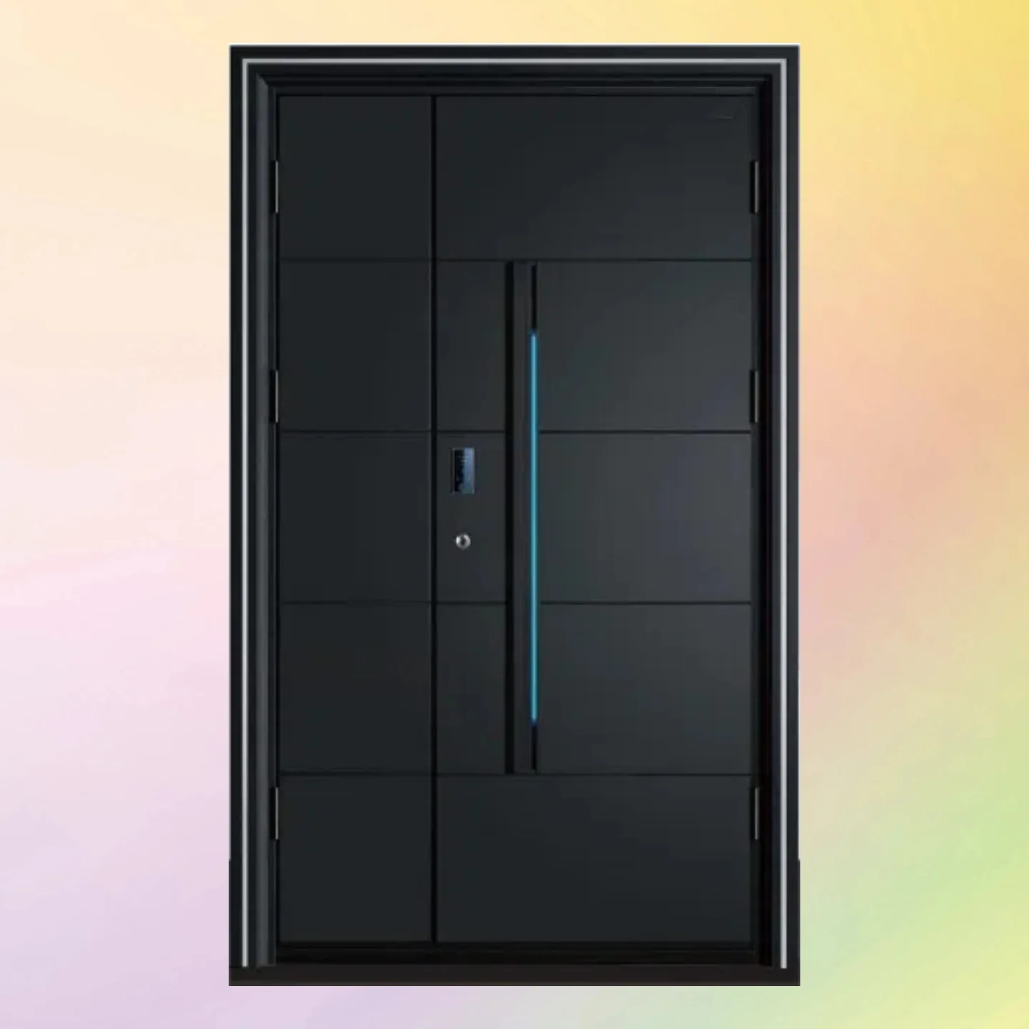 Modern light luxury carved cast aluminum door villa double opening household anti-theft door self-built house courtyard door