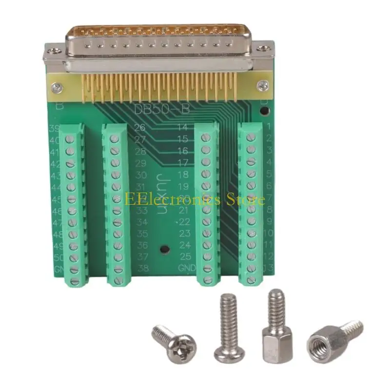 B03C DB50 Terminal Board Connector Plug 50Pin DB50 Female Male Needle Plug Adapter Easy Installation with Bolts Nut Hardware view 5