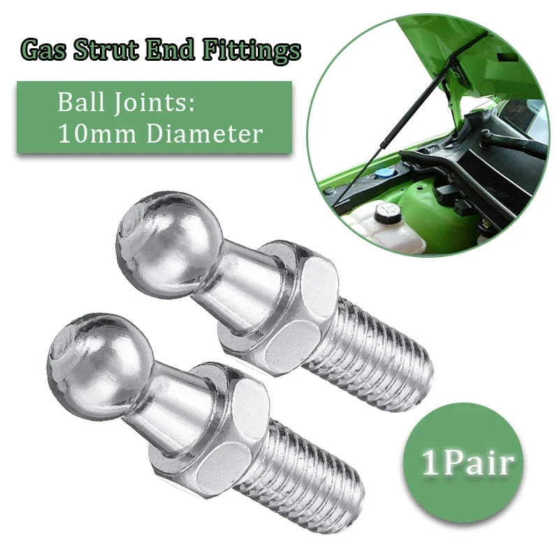 2Pcs Universal M8 Ball Stud Bolt Wheel Threaded Bolts Welding 10mm Articulated Anchor Bolt Hood Bracket Fasterners Nuts & Bolt