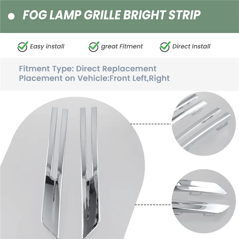 

BB-Car Front Bumper Fog Lamp Grille Bright Strip Chrome Plated 32234952 32234953 For Volvo XC60 2022