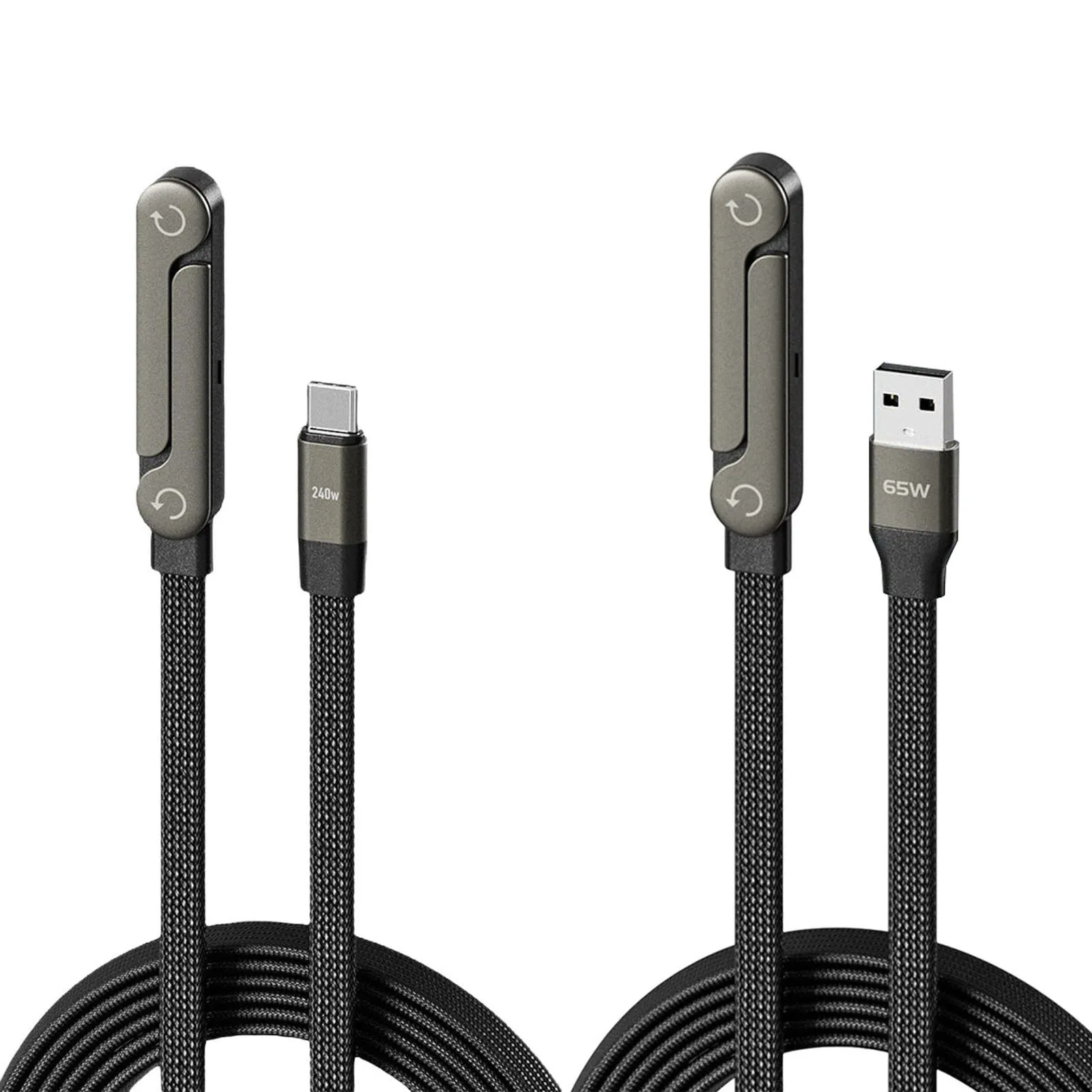 2-in-1 Fast Charging Cord with Built-in Phone Stand Right Angle Multi-Functional Charger Cord for Smartphones Tablets Laptop