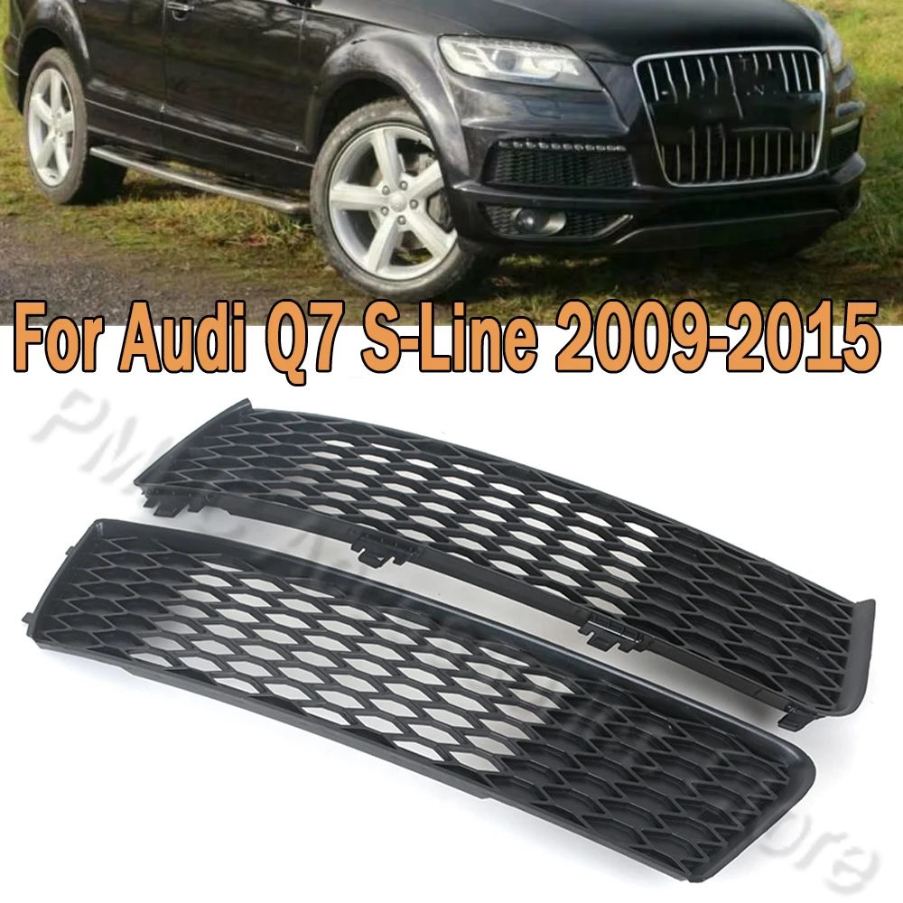 

Решетчатая Крышка для переднего бампера и противотуманной фары, черная решетчатая Крышка для Audi Q7 S-Line 2009-2015, для автомобиля 4L0807697B