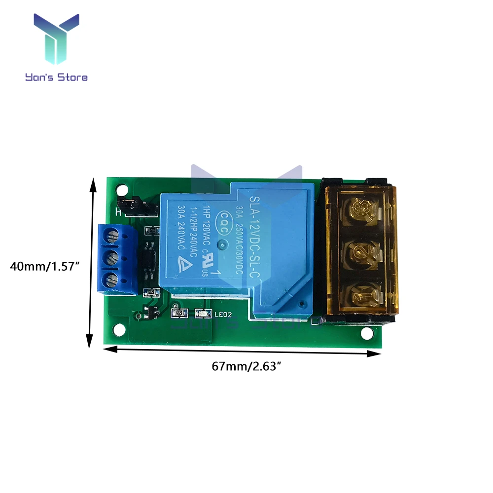 30A High Power Relay Module Single Channel High and Low Level Trigger Optocoupler Isolation 5V 12V 24V Relay Module