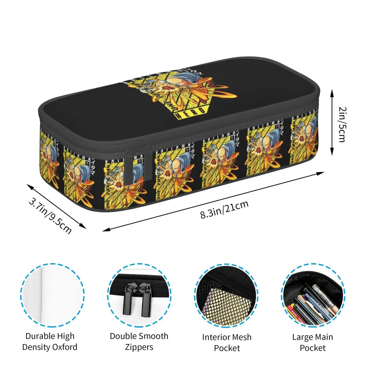 Tatsumaki One Punch Man Anime Pencil Case for Boy Girl Gifts Pen Box Pencil Bag Stationery Supplies Pen Holder Bag