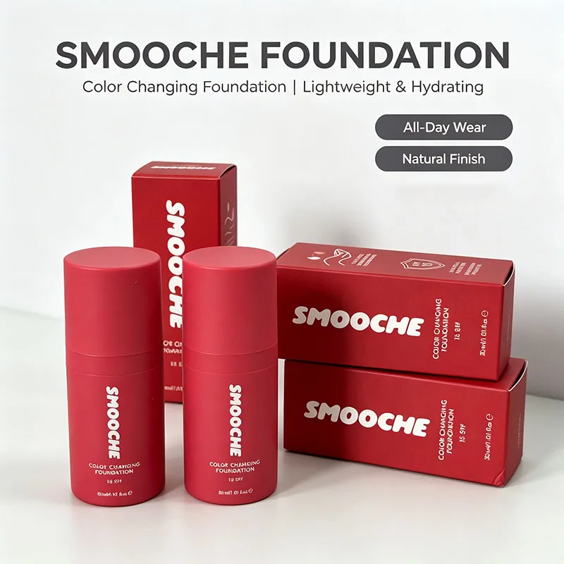 SMOOCHE Adaptive Skin Tone Foundation Lightweight Non Greasy Texture Boosts Skin Radiance Moisturize Waterproof Daily Makeup