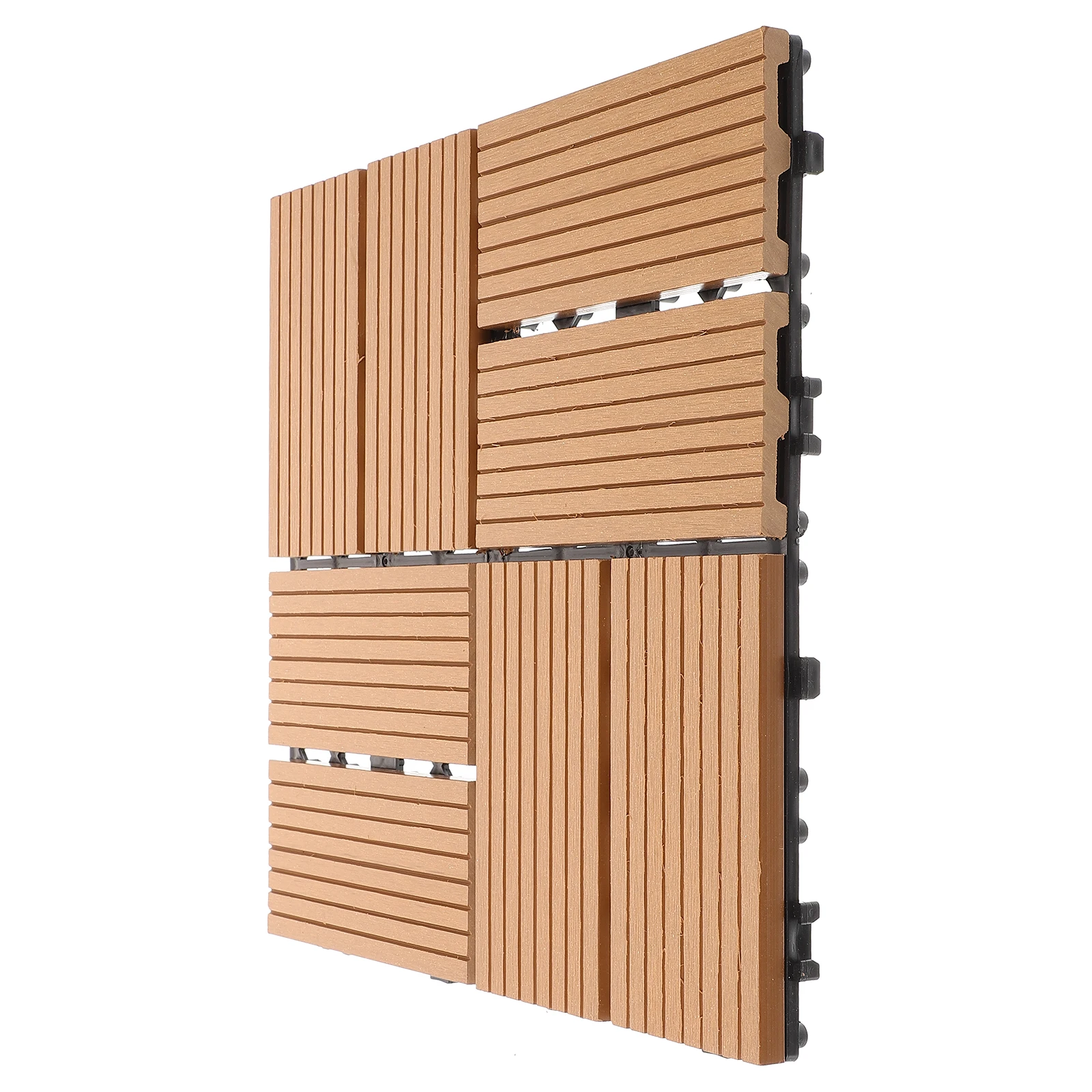 

11 Packs WPC Decking Floor Tiles 1 Square Meter Patio Balcony Garden Terrace DIY Outdoor Interlocking Eco Friendly Wood Plastic