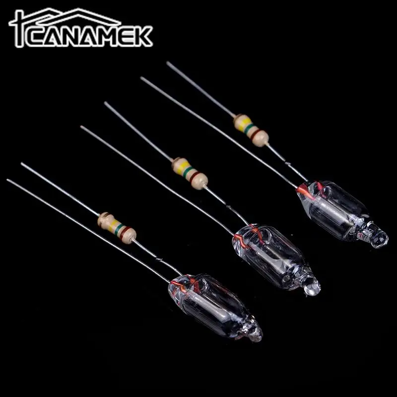 

20pcs Neon Indicator Lamps With Resistance Connected To 220V 6*16 Mm Indicator